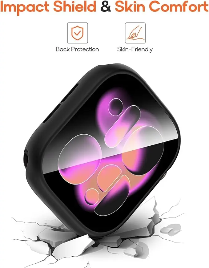 Universal 3-in-1 Waterproof Smartwatch Protective Case with 360° Coverage and PC Bumper
