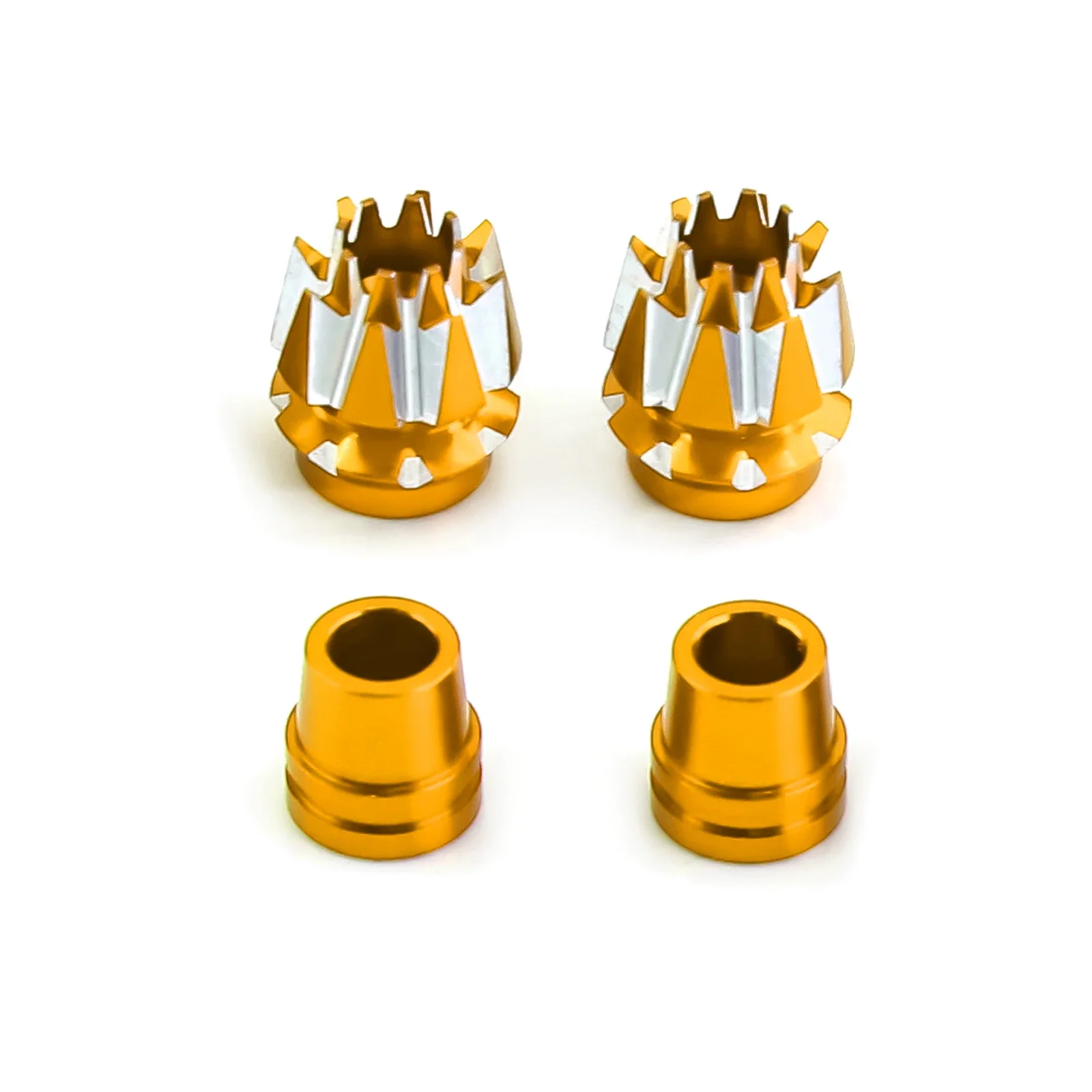 Lot de deux embouts de manches métalliques pour radiocommande drone, présentés dans leur emballage, compatibles FRSKY, FLYSKY, Futaba, Spektrum, Taranis.
