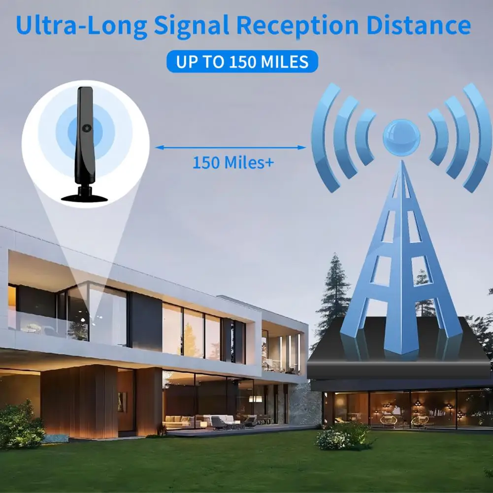 

Tv Antenna High Gain Indoor Digital Antenna Amplified Signal Booster for Wide Range Hdtv Reception Home Tv Aerial Solution Long