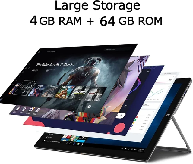 11.6'' 64 Bit 2in1 Windows 10 Tablet PAD1162 with Detachable Keyboard 4GB DDR+64GB ROM N3350 CPU HDMI-Compatible Camera USB 3.0 3