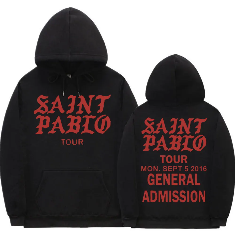

Hip Hop KANYE WEST Saint Pablo Tour Red Letter Print Hoodie Men Women Vintage Street Fashion Hoodies Harajuku Sweatshirt Tops