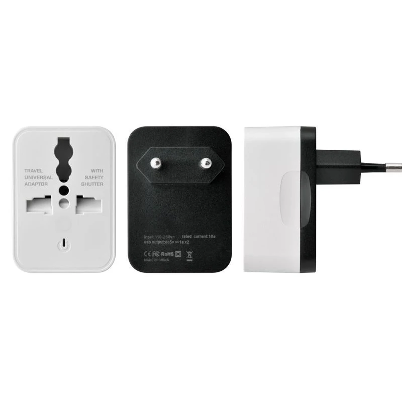 Universal Dual USB Travel Charger Adapter - Multi-Function Power Plug