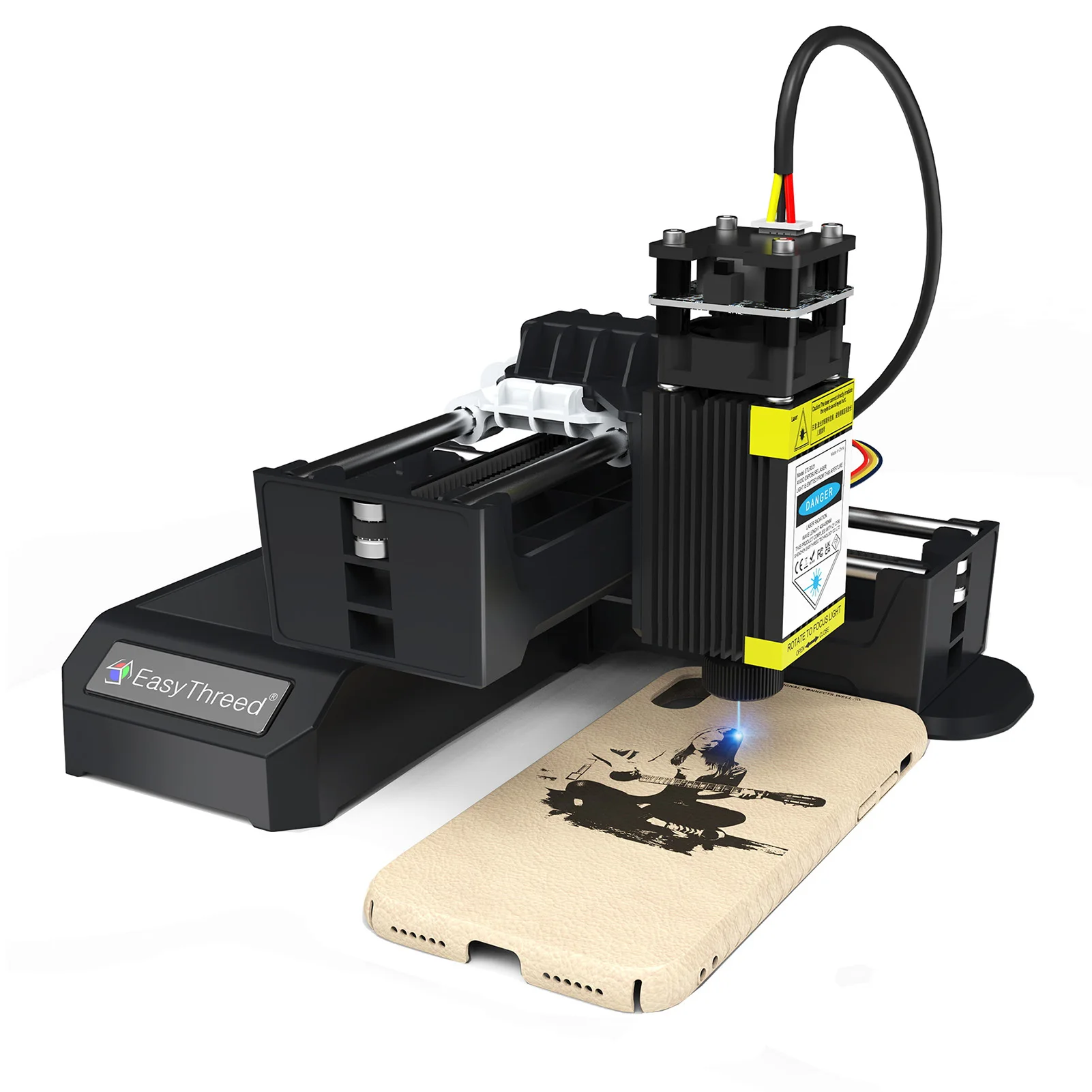 【Novo】Easythreed ETLR001 Gravador a laser 0,5 W Azul Laser Power APP Controle sem fio BT e USB 300 mm/min Área de gravação 100x100mm