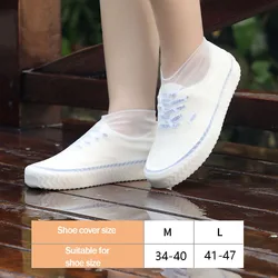 Waterproof Elastic Reusable Shoe Covers - Durable Outdoor Rain Protection - M (White)