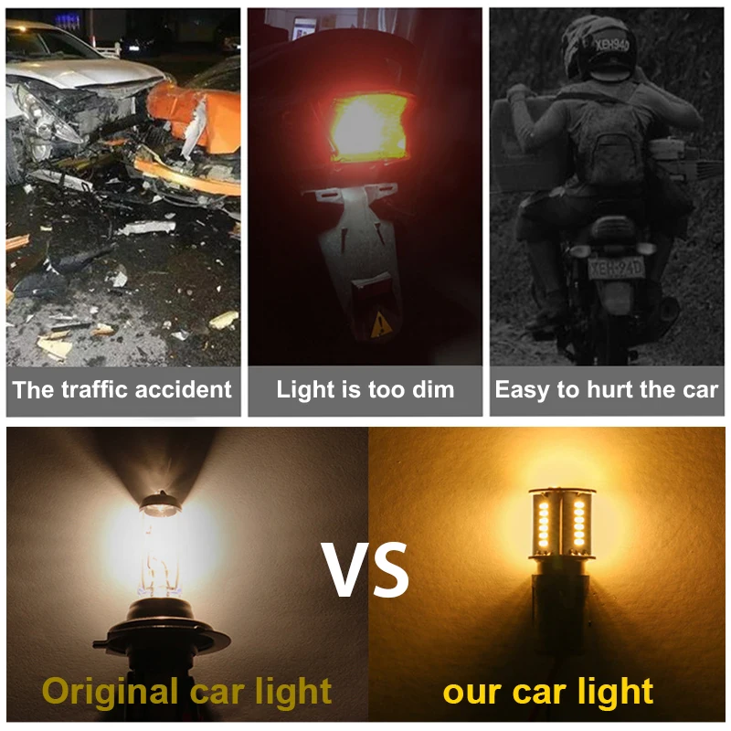 2PCS 1157 LED Strobe Brake Light BAY15D Bulb 30SMD DRL Water Flash Reversing Parking Car Turn Signal Tail Lamp Motorcycle