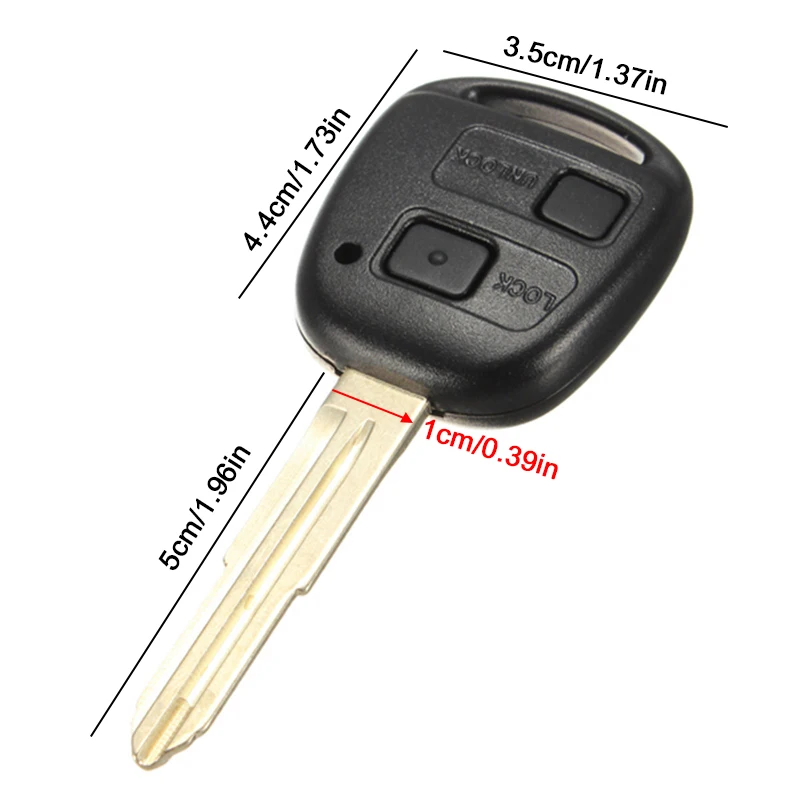 Guscio Custodia Chiave Auto 2 Pulsanti Per Toyota Yaris Corolla RAV4 Prado, Aftermarket, UK