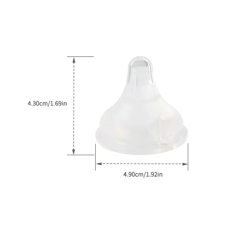 5cm Wide Mouth Pacifier Silicone Baby Bottle Replacement Pacifier Heads BPA Free Food Grade Soft With Anti-colic hole M