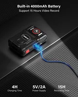 BOBLOV 4K GPS Body Mounted Camera 128GB Video Recorder 180° Rotate Camera 4000mAh Battery for 15 Hours Recording Bodycam - Image 5