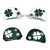 1pc Golf Clover Four Leaf Clover Pattern Putter Cover PU Leather Golf Mid Mallet Putter Club Head Cover with Magnetic Closure 1