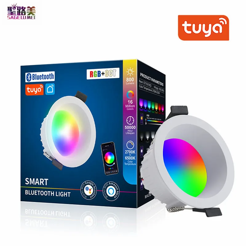 

AC110V-220V Intelligent High Brightness Tube Lights RGB+CCT 5CH 10W/15W Tuya Bluetooth APP Control LED Downlight Marshalling