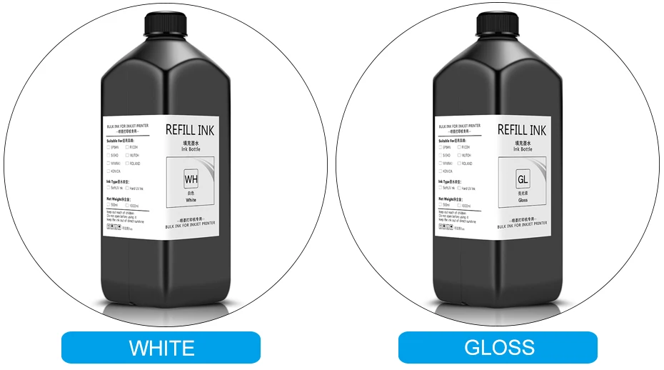 Description Picture 4 of item1000ML/Bottle UV DTF Ink and Varnish for UV DTF Film A B for Epson Printer XP600 TX800 1390 L800 L1800 L805 UV Ink Refill kit