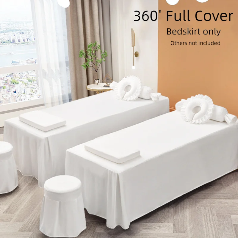 Saia de cama sólida para salão de beleza, Massage Spa Table Bedcover, Colcha antiderrapante, Tampa de cama com furo para pele, 1pc