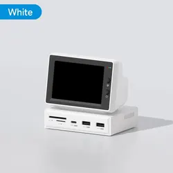 Hagibis 3.5 IPS Mini Display with USB-C Hub for Real-Time Data Monitoring (White)