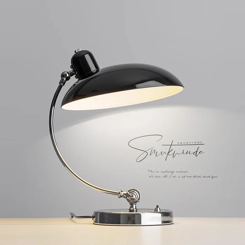 Danish Minimalist Table Lamp, Vintage Bauhaus Desk Light, Nordic Study Room Bedside Lamp, High-End Retro Bedroom Lighting