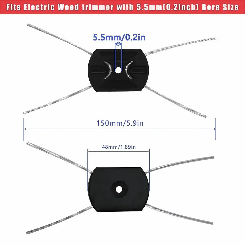 1개 스틸 스트링 트리머 헤드 전기 제초기 5.5mm 헤드 교체용 와이어 라인 잡초 제거 헤드 무선 잔디 트리머용
