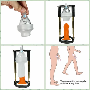 Penis Pump Enlargement Extender with Vacuum Cup Strap Medical Enlarger Stretcher Trainer Male Enhancement Tension Sex Toys Men 4