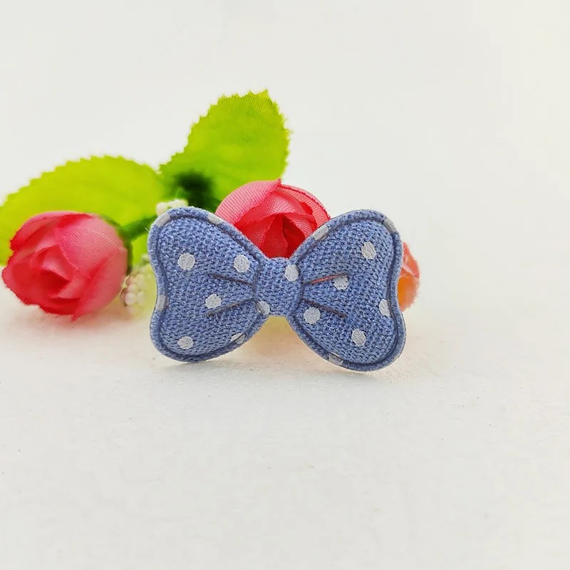 100 Stücke 4X2,5 CM Polka Dot Stoff Bowknot Applikationen Für Kleidung Hut Nähzubehör DIY Kopfbedeckung Haarspange Bogen Dekor Patches – Detail 7