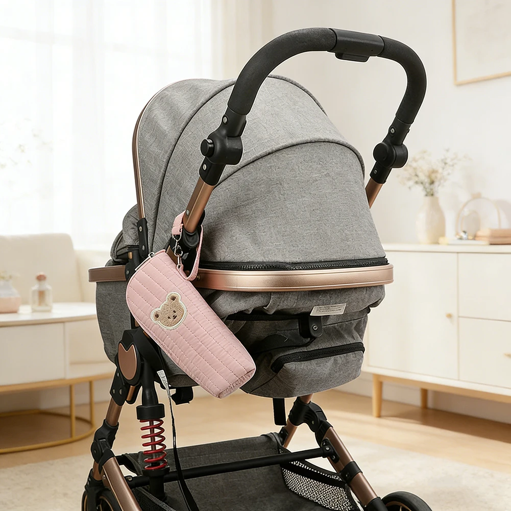 Borsa scaldabiberon per latte per bambini, borsa termica per orsetto in peluche per viaggi in campeggio all'aperto, attrezzatura da viaggio essenziale per neonati - immagine 2