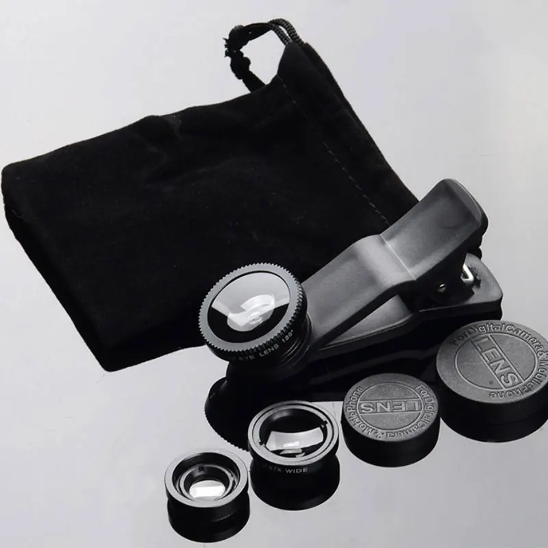 3-in-1 Mobile Phone Camera Lens Set: Fish Eye, Wide Angle, Macro