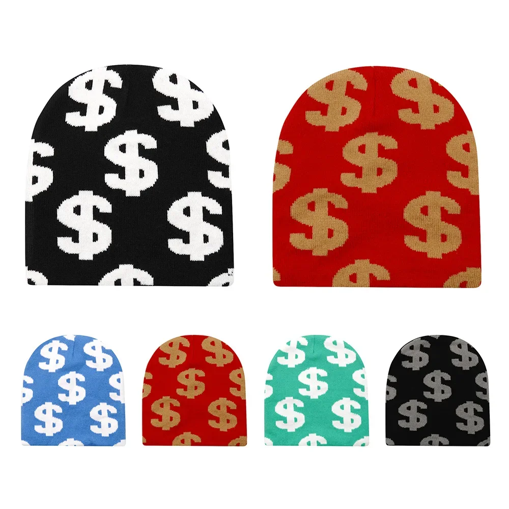 Neue Mode $ Muster Stricken Schädel Mützen Hut für Männer Frauen Herbst Winter warme Qualität Mütze y2k Ski mütze Radfahren Hip Hop