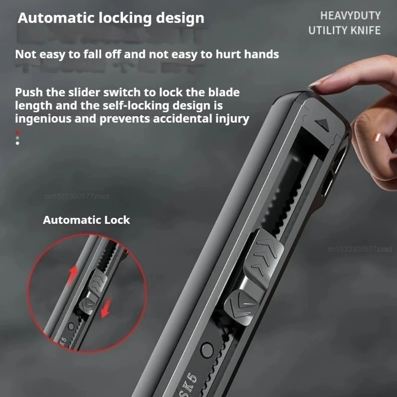 유핀 헤비 듀티 유틸리티 나이프 휴대용 대형 두꺼운 벽지 커터 스냅 오프 커터 블레이드 절단 사무용품 도구