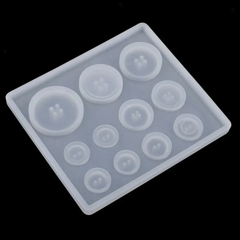 Button Mold with Hole Mold Non-stick Art Mold Decoration Cake Baking Tools DIY Silicone Mold Resin Button Silicone Mold