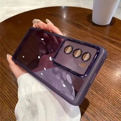 Transparent Soft Silicone TPU Case with Camera Protection for Oppo Reno 11Pro (PURPLE)