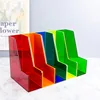 Iridescent Colorful Acrylic folder file holder Transparent Ins-Style desk basket shelf frame storage box paper shelf 2