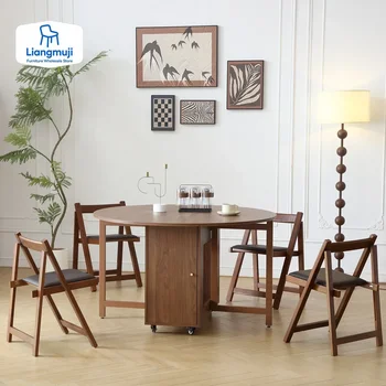 Fashion Folding Dining Table Furniture Multifunctional Round Dining Table with Dining Chairs Kitchen Table Tavola Sup Gonfiabile 2