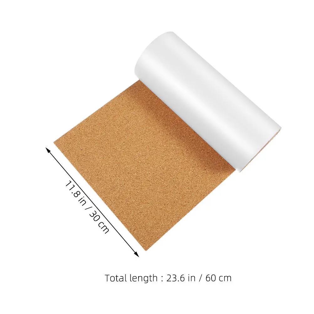 자가 접착식 코르크 롤 600x300x2mm 1mm 두께의 유연한 코르크 매트 DIY 서랍 라이너 벽 장식 게시판 사무실용