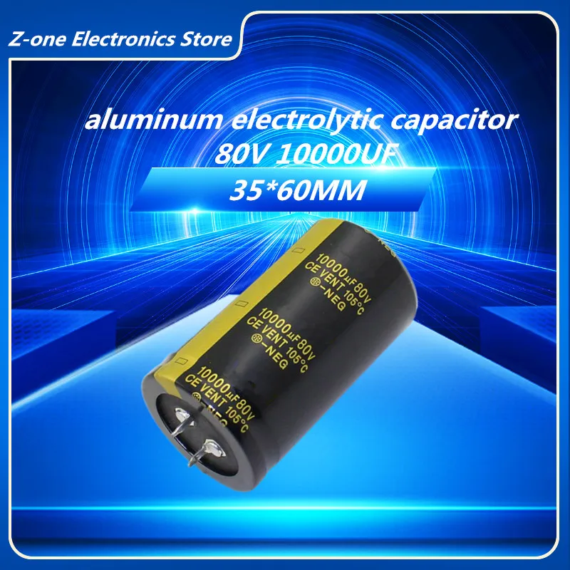 2-5pcs 80V10000UF 80V 10000UF 35X60mm High quality Aluminum Electrolytic Capacitor High Frequency Low Impedance 4pcs lot 16v 10000uf 16 30 high frequency low impedance aluminum electrolytic capacitor 10000uf 16v 20%