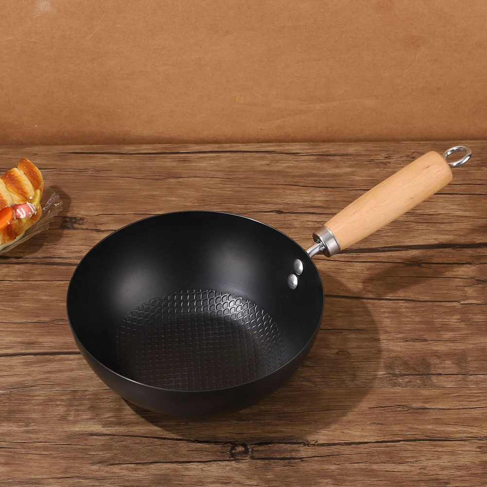 

Small Wok Household Cast Iron Frying Pan Non-stick Frying Pan Steak Auxiliary Food Pan Gas Stove Induction Cooker Universal