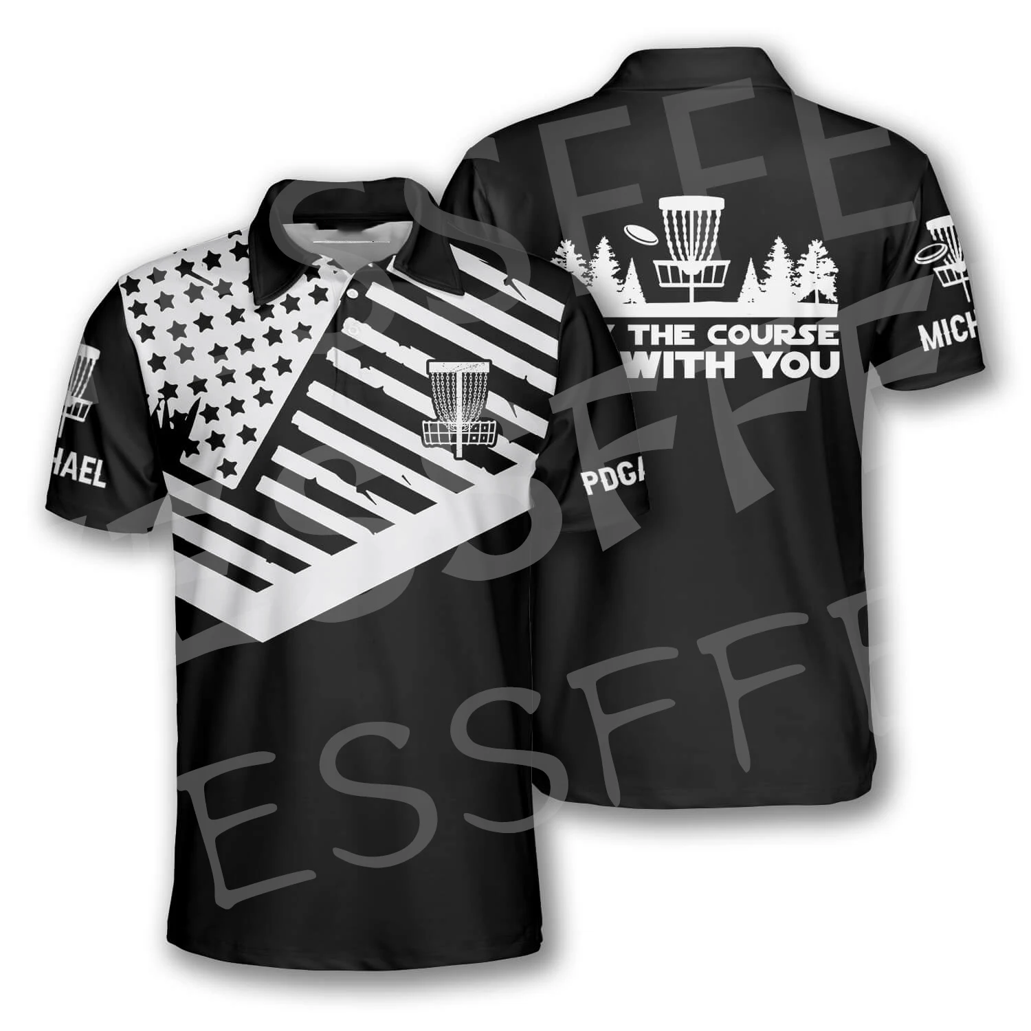 Newfashion Custom Name Disc Golf Sports Game Player 3Dprint Summer Funny Vintage Harajuku Polo Shirts Streetwear Maniche Corte X