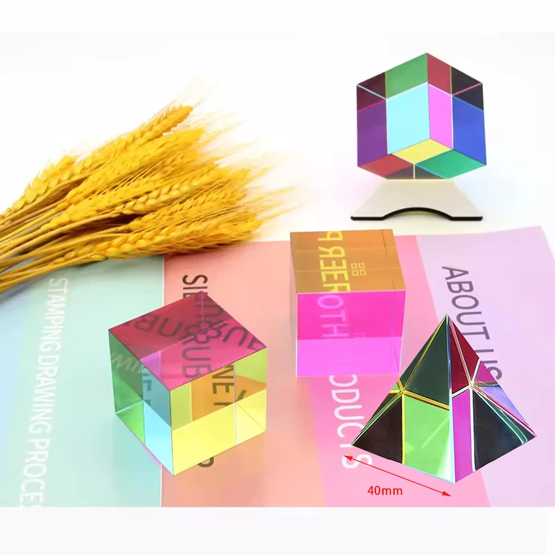 Color Cube Prism Three Primary Colors Popular Science Optical Color Experiment Toys Home Decoration Desktop Ornaments Gifts