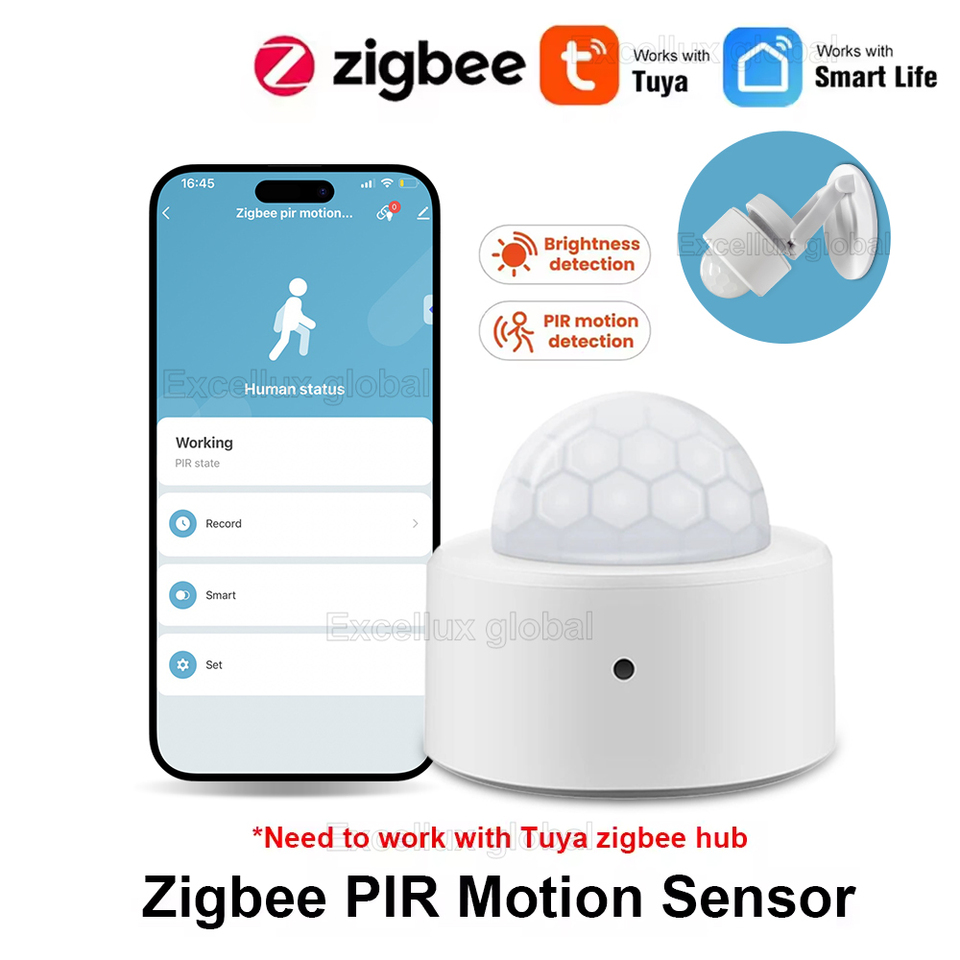 Tuya Zigbee 3.0 Mini PIR Motion Sensor Human Motion Infrared Detector Security Alarm Sensor Work With Smart Life App Zigbee2MQTT