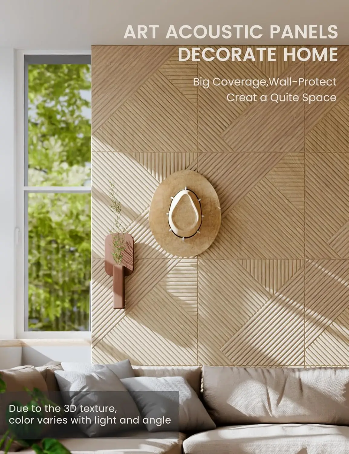 Large Felt Bulletin Board,Cork Board Alternative 70.87'' x 47.24'' Art Acoustical Wall Panels-6 Pack with 60 Adhesive Tabs,for R