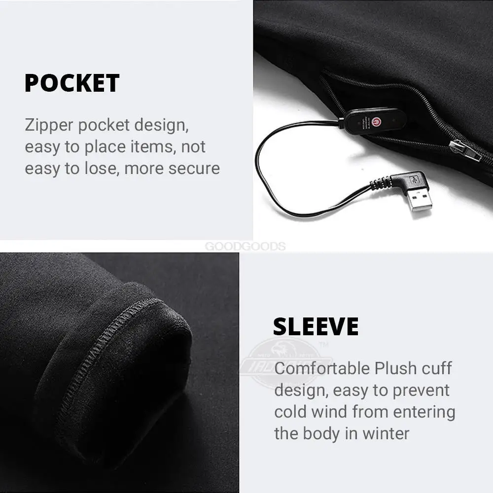 Heating Thermal Underwear Set Men Winter Warm Clothes Women Electric Heating Jacket Cotton Pants Cycling Jacket Autumn Pants Set