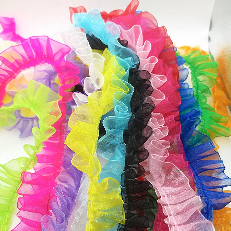 Lace Fabric 5 Yards 25mm Pleated DIY Sewing Accessories Headdress Decoration