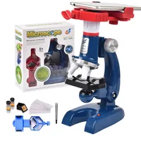 Microscope Kit LED 100X 400X 1200X Lab Microscope Home School Science Educational Toy Gift Biological Microscope for Children 1