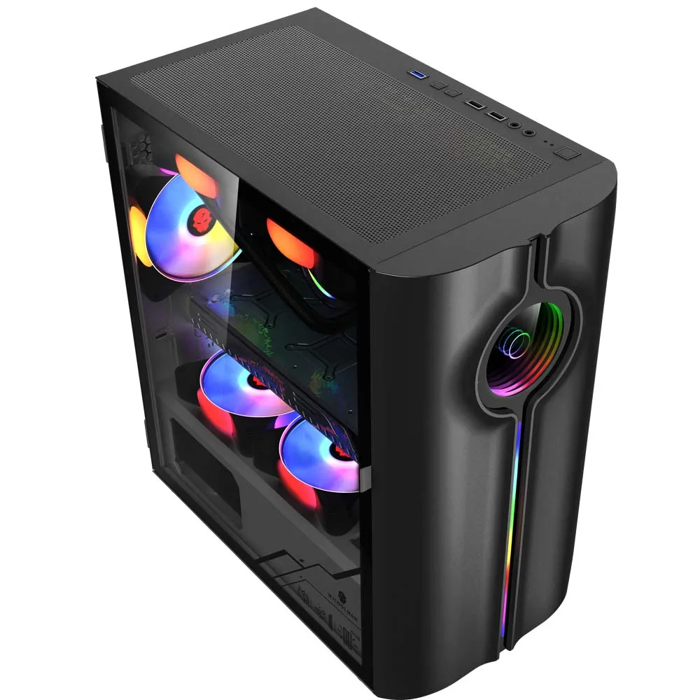Gaming Computer Case with 4Fan Positions 240 AIO Support M-ATX/MINI-ITX Panoramic Version WJCOOLMAN Unlimited Player
