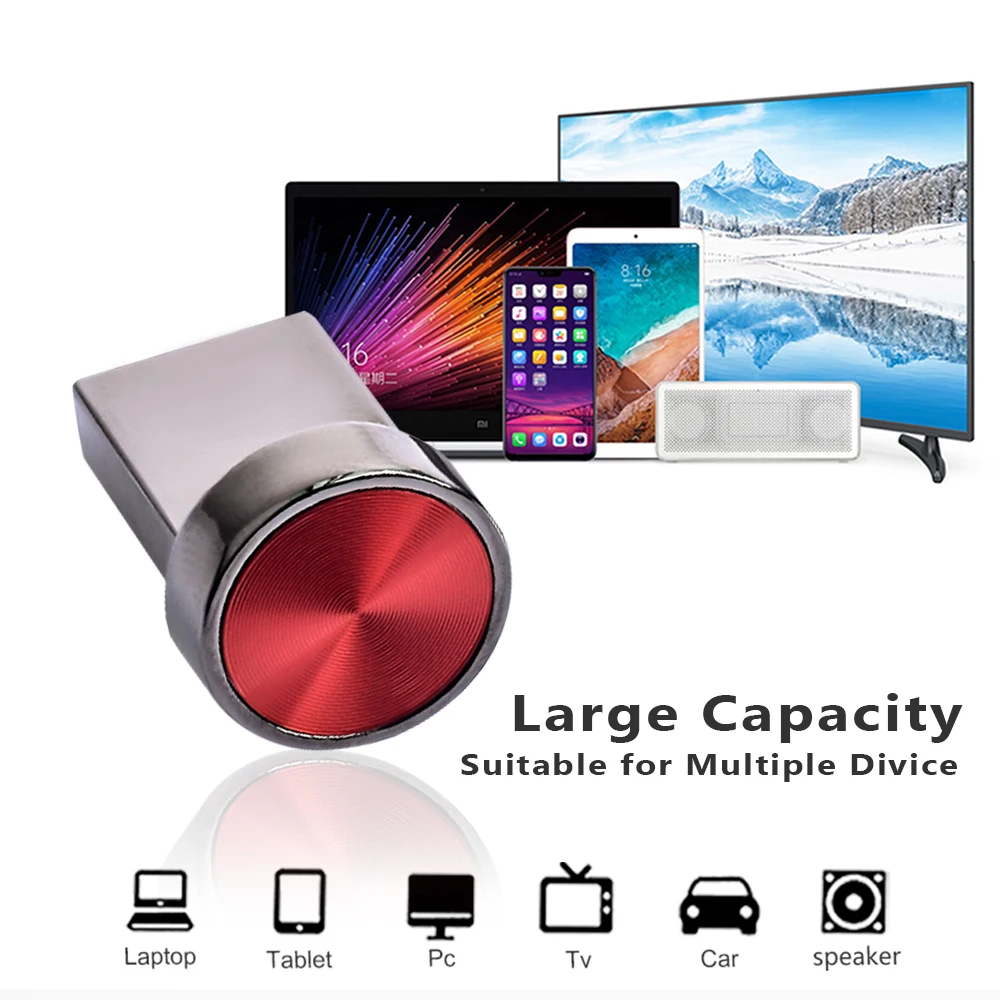 JASTER 미니 금속 단추 USB 플래시 드라이브, 64GB 블루 메모리 스틱, 32GB 패션 방수 펜 드라이브, 16GB 모바일 저장 디스크, 8GB