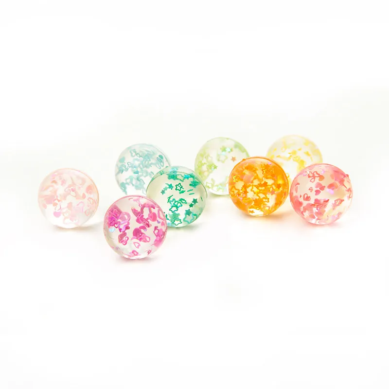 10/20/50Pcs30mm컬러 스타 탄성 공 트위스트 에그 머신 장난감 공 플로팅 워터 바운싱 볼 솔리드 고무 공 점핑 볼