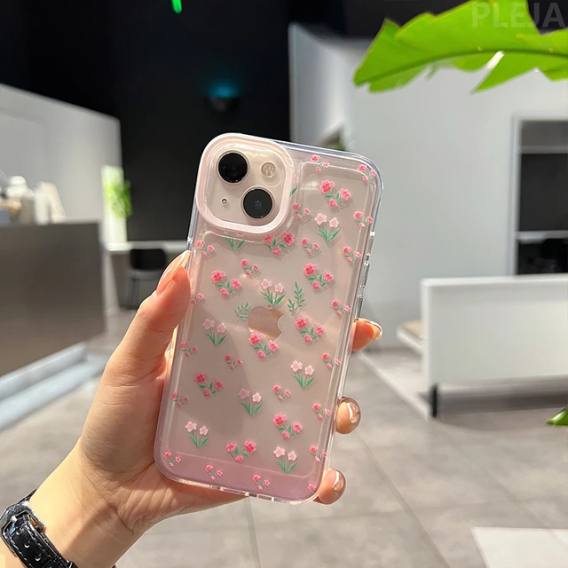 Iphone 13 Pro Clear Flowers Cases  Case Iphone 11 Flowers Aesthetic -  Flower Phone - Aliexpress