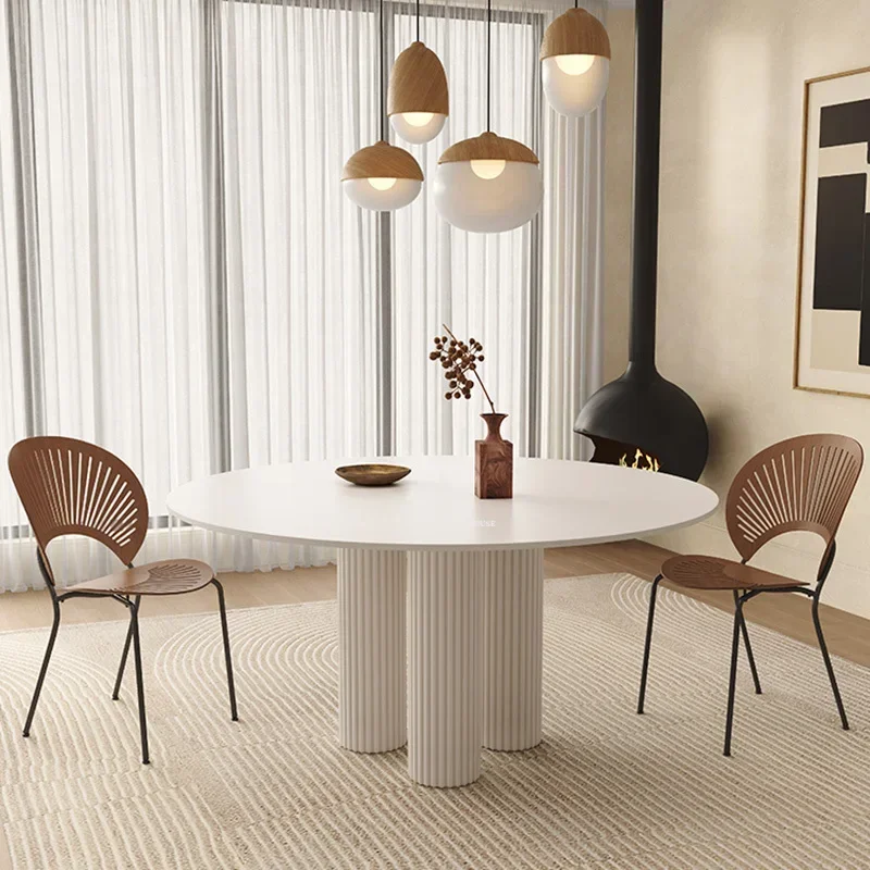 Nordic Designer Slate Dining Tables Light Luxury Round Table Room Furniture Small Apartment