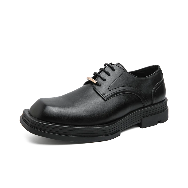 Men's Square Toe Leather Shoes Europe America Party Dress Shoes High-end Men's Interview Business