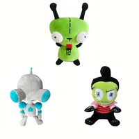 28cm Alien ET ojos 3D verde Invader ZIM GIR perro figura de peluche juguete de peluche suave juguete coleccionable regalo de Navidad juguetes para niños 1