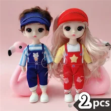 

2pcs Doll 17cm Cute Doll 13 Joints Princess Doll Toy Playhouse Doll Kids Girl Gift Bjd Doll Lol Doll