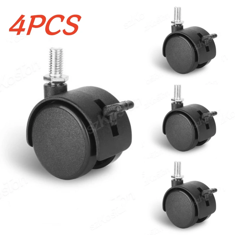 Furniture Casters 4 Pcs/pack Universal Mute Caster M8 Wheel 1.5Inch Replacement Furniture Table Drawers Cabinets Swivel Rollers 360 Degree Wheels