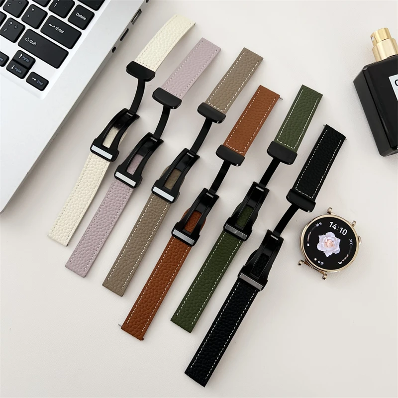 Magnetic Leather Watch Strap, 18mm/22mm - Premium Design