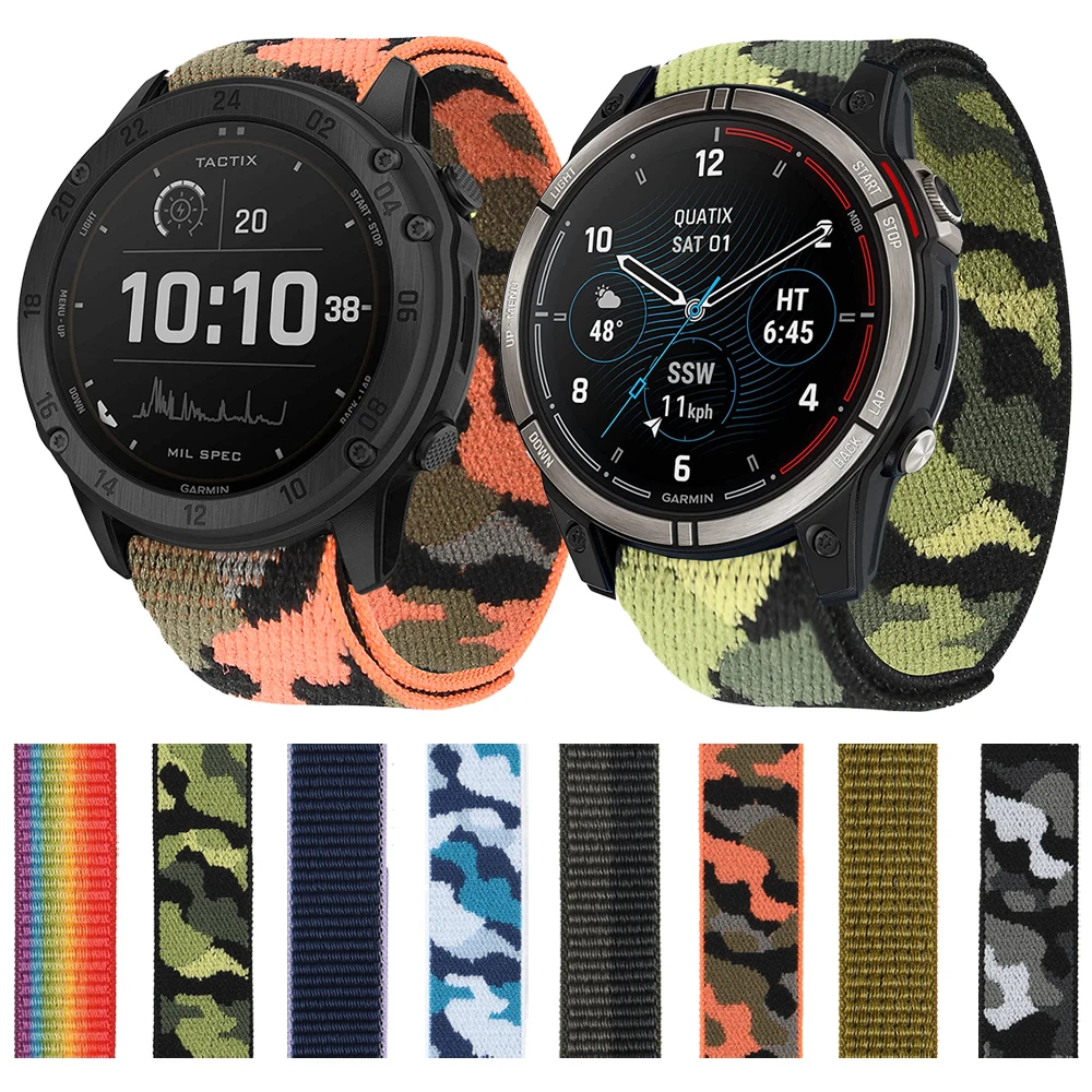 

Камуфляжный нейлоновый ремешок на липучке для наручных часов Garmin Quatix 7 7X/Пособие Mk2 Mk2i, ремешок для наручных часов Garmin Тактический 7 Pro